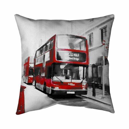 BEGIN HOME DECOR 26 x 26 in. Red Bus Londoner-Double Sided Print Indoor Pillow 5541-2626-CI186